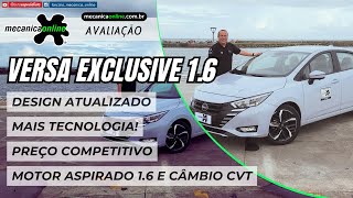 Avaliação Novo Nissan Versa Exclusive CVT 16 2024 [upl. by Eiramoj]