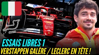 ESSAIS LIBRE 1  VERSTAPPEN GALÈRE  LECLERC EN TÊTE   RÉSUMÉ GRAND PRIX DIMOLA F1 2024 [upl. by Huei]