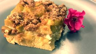 RhabarberStreusel Kuchen  Dessert Rezept [upl. by Mandell]