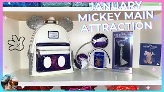 ShopDisney January Mickey Mouse The Main Attraction 2022 Space Mountain Loungefly Ears Key Unboxing [upl. by Gilberto]