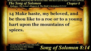 Bible Book 22  The Song of Solomon Chapter 8  The Holy Bible KJV Read Along AudioVideoText [upl. by Ahseid]