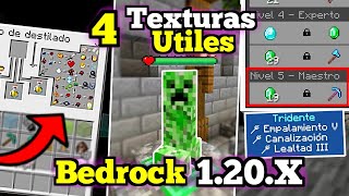 🔴 Top 4 Texturas ÚTILES para Minecraft PE 120X  Texture Packs ÚTILES Para MINECRAFT BEDROCK [upl. by Barnie]