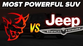 Dodge Demon vs Jeep Trackhawk SRT DRAG RACE  The Most Powerful SUV  Demonology [upl. by Melvin114]