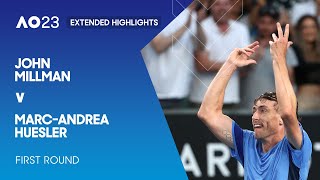 John Millman v MarcAndrea Huesler Extended Highlights  Australian Open 2023 First Round [upl. by Sahcnip707]