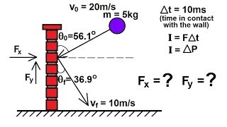 Physics 10 Momentum and Impulse 12 of 30 Ball Hitting Wall Ex 2 [upl. by Tobye]