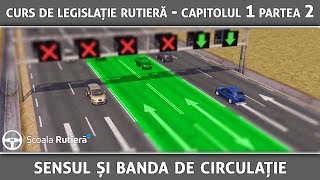 Curs de legislație rutieră  Capitolul 1 Partea 2  Sensul si banda de circulatie [upl. by Airolg]