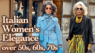 How to look Elegant over 50 60 70 Beauty and Style of Italian Mature Women Milan Street Style [upl. by Tessi]