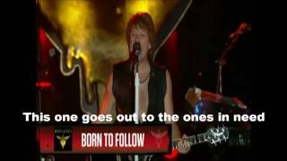 Bon Jovi  We Werent Born To Follow Lyrics [upl. by Ayekan]