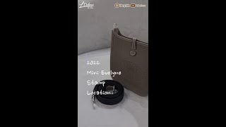 【開箱 Unboxing】Hermès Mini Evelyne 16 Amazone Bag 大象灰 靛藍肩帶 銀扣｜ Mini Evelyne Stamp Location｜LDeluxe [upl. by Eizzil]