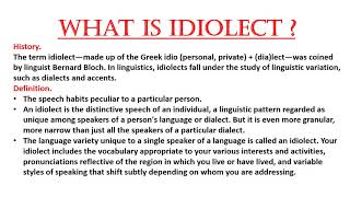 What is idiolect Origin  Definition  Example  In Urdu and Hindi  Crash Course Linguistics [upl. by Simonetta]