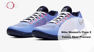 Nike Womens Flare 2 Tennis Shoe Preview  Tennis Express [upl. by Enitnatsnoc489]