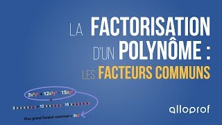 La factorisation dun polynôme  les facteurs communs  Mathématiques  Alloprof [upl. by Warfeld]