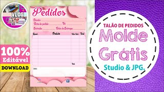 Bloco de pedidos personalizados gratis [upl. by Hpesoy119]