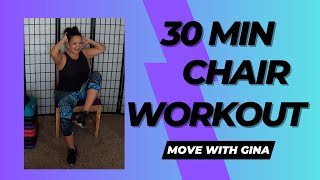 30 MINUTE CHAIR WORKOUT NO EQUIPMENT 3 [upl. by Euhc]