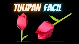 Como hacer un tulipán de papel fácil 🌷 Flores de papel [upl. by Eignav]