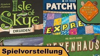 Patchwork Express Isle of Skye Druiden Hexenhaus  Brettspiel  Berlin Con 2018 [upl. by Ezequiel]