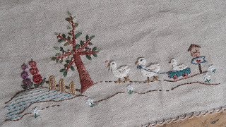 DIY 프랑스자수 쉬운 기법들로 테이블 매트 만들기 │ Embroidery Table Mat │ How To Make Crafts Tutorial [upl. by As584]