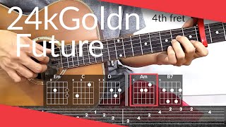 Company 24kGoldn Future Guitar Tutorial  Tab Chords [upl. by Suolhcin]