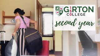 Moving into my SECOND YEAR Cambridge Room  Girton College 💚❤️ 2021 [upl. by Ettenil]