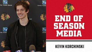 Kevin Korchinski End of Season Media  Chicago Blackhawks [upl. by Alekahs]