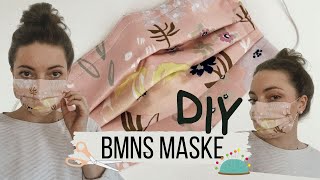 ✂️ BMNS Maske  Behelfs Mundschutz nähen DIY TUTORIAL [upl. by Omari]