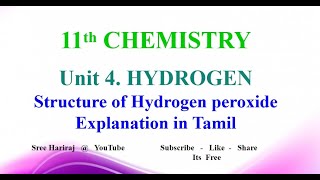 Structure of Hydrogen peroxide  in Tamil  11th Chemistry [upl. by Charlean]