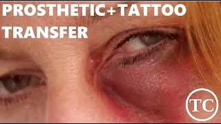 How to create a swollenbruised eye makeup effect with prosthetic and tatto transfer [upl. by Levy]