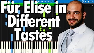 Für Elise in Different Tastes  Maan Hamadehs performance  Synthesia Piano Tutorial [upl. by Eintrok]