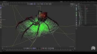 Cinema 4d spider net dynamic simulation test [upl. by Annerol537]