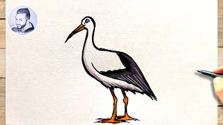 Comment dessiner une cigogne facile a dessiner [upl. by Harleigh]