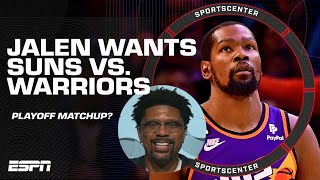 Suns vs Warriors in the playoffs ⁉️ Jalen Rose WANTS THE DRAMA 🍿  SportsCenter [upl. by Macgregor]