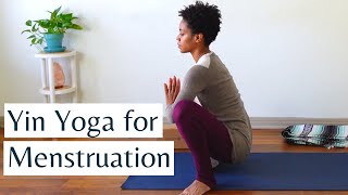 15Minute Yin Yoga for Menstruation  PMS and Menstrual Cramps [upl. by Ahsanat]