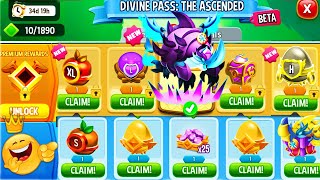 All DIVINE PASS Rewards  High Spiked Rhinodillo Dragon  FULL UNLOCKED 2024 😱 [upl. by Gerik]