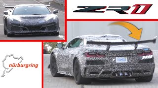 2025 Chevy Corvette ZR1 Prototype With Big Rear Wing Spied Part 1 [upl. by Hetti236]