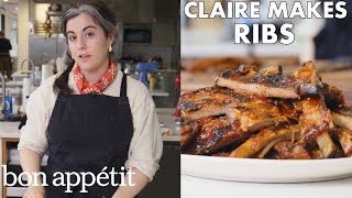 Claire Makes BestEver Barbecued Ribs  From the Test Kitchen  Bon Appétit [upl. by Tirzah]