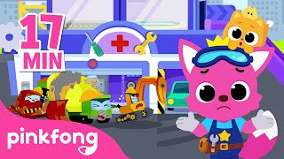 Ouch Where are you hurting  Car Hospital  Pinkfong Car Story [upl. by Urissa]