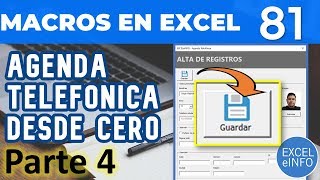 ☎ Agenda telefónica PARTE 4  Programando el botón GUARDAR  Curso Excel VBA y Macros  Cap 81 [upl. by Freiman]