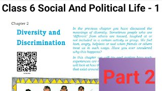 Class 6 Social And Political LifeI Chapter 2। Diversity And Discrimination। Explanation। ncert। [upl. by Yud]