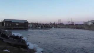 Alpena Michigan 9th Street Dam February 2017 Thunder Bay River [upl. by Asyar]