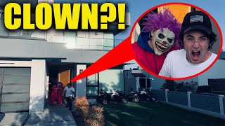 SCARY KILLER CLOWN CHASES STROMEDY OUT OF OUR HOUSE IT DIDN’T END WELL [upl. by Akinorev]