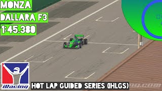 iRacing Hot Lap Guided Series  Dallara F3 at Monza  Setup Download  Replay File  Track Guide [upl. by Whelan246]