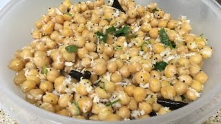 Chickpeas Chana Dal Sundal Healthy Snacks  Chana Sundal Recipe  White Chickpeas Sundal [upl. by Irakab]