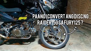 Kawasaki Fury 125 front rotor disc conversion to raider 150 front rotor disc [upl. by Ssew]