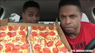 Little Caesars Stuffed Crust Deep Deep Dish Pizza Review hodgetwins [upl. by Lledraw]