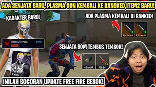 ADA SENJATA BARU TEMBUS TEMBOK amp BANYAK ITEM BARU KEREN INILAH BOCORAN UPDATE FF BESOK 😱 [upl. by Arykahs]