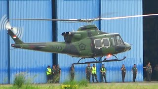 Meliihat Helikopter Bell 412 TNI AD Take Off Dan Landing Di Bandara Pondok Cabe [upl. by Krispin692]