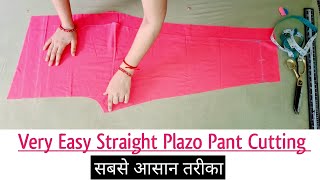 Very Easy Palazzo Pant Cutting and Stitching  Plazo Cutting For Beginners  Straight Plazo Design [upl. by Ciccia]