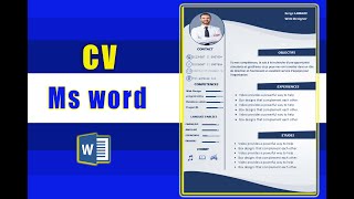 CV sur ms word  comment faire un cv comme sur canva [upl. by Greggs660]