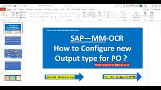 SAP MM Output Determination Configuration procedure full overview with Live Configuration [upl. by Akina]