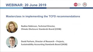 Masterclass in implementing the TCFD recommendations [upl. by Nudd]